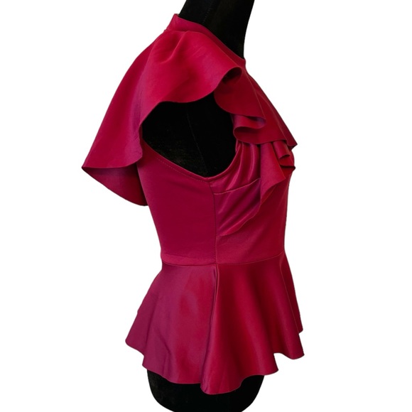 Side Ruffle Stretch Peplum Top - Picture 13 of 16